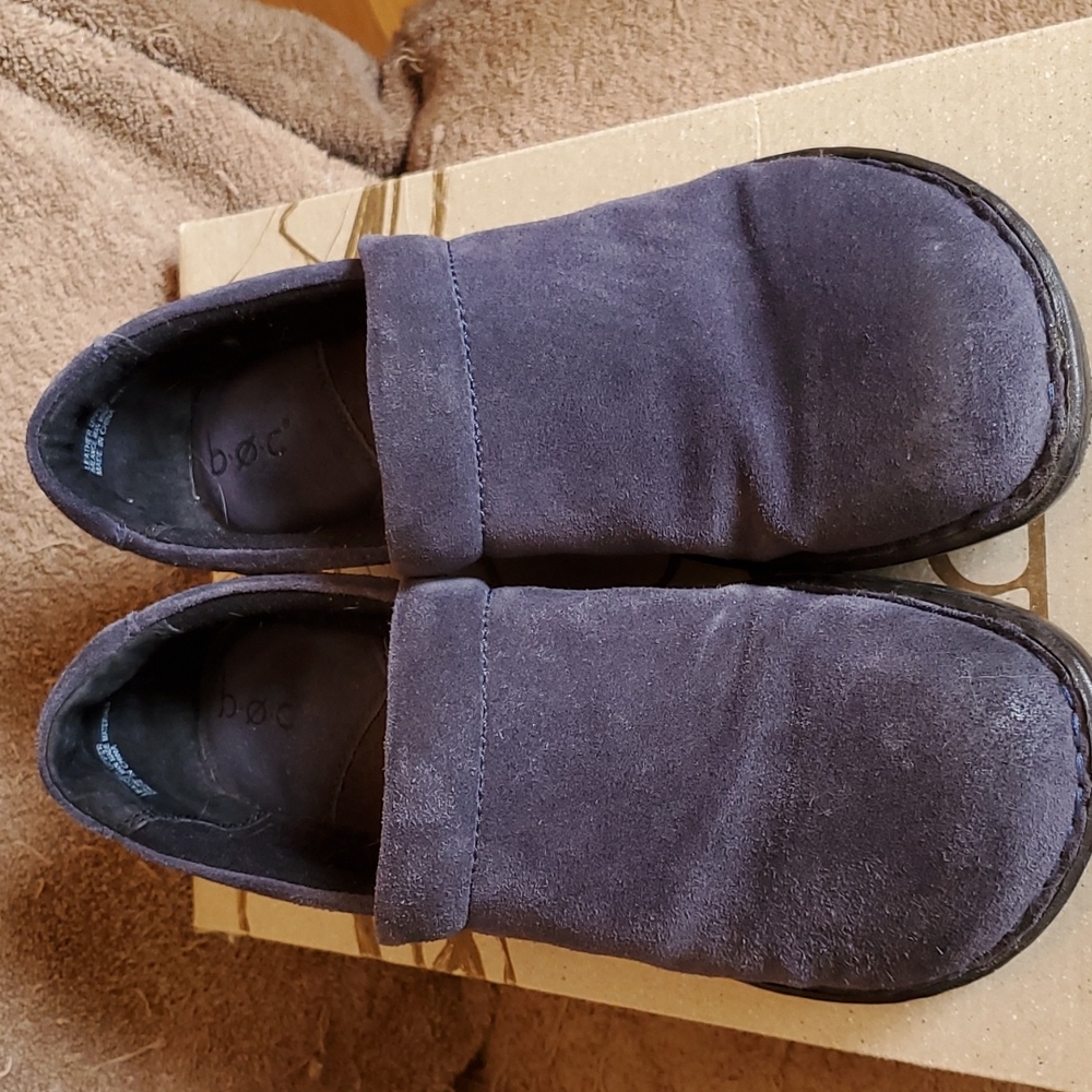 B.O.C. blue suede sz 9 slip ons